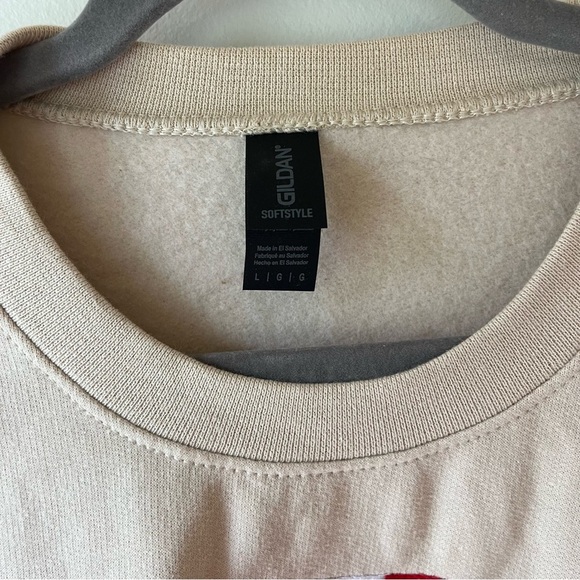 Canada Flag Beige Crewneck Sweatshirt Gildan Softstyle Unisex Large Cotton Blend - Picture 3 of 9